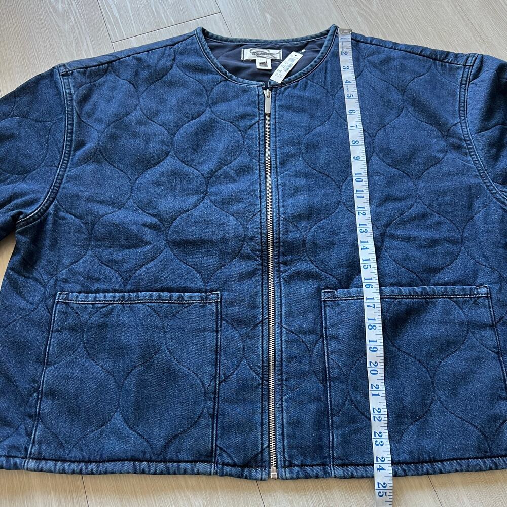Madewell Quilted Denim Jacket Womens XXL Blue Boxy Fit - Picture 6 of 11